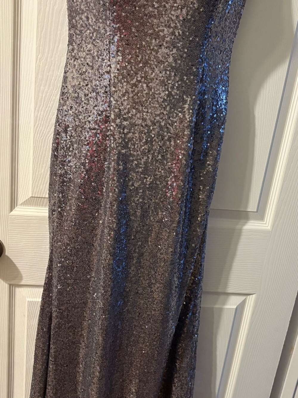 Jade Couture Sequin V-Neck Evening Gown - Picture 2 of 10